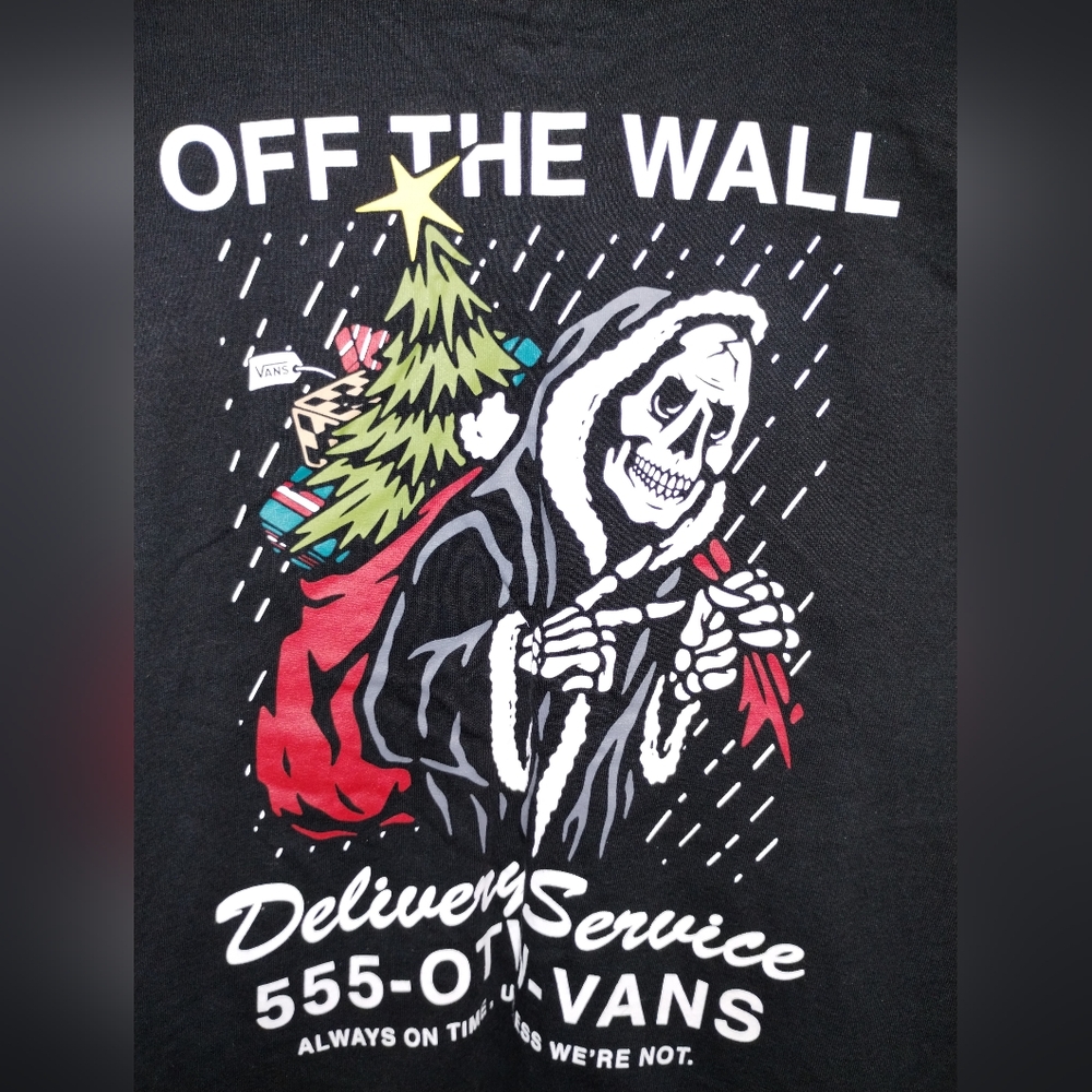 Vans Black Graphic Long Sleeve Shirt (Medium 10-12) kids - Picture 2 of 9